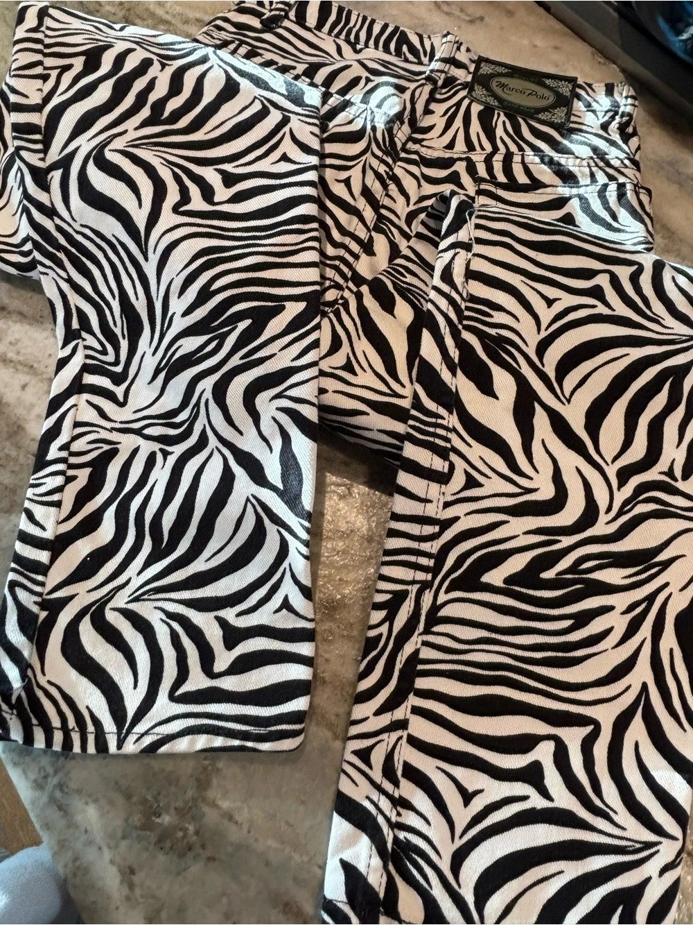 Marco Polo Jeans Wear Zebra Print Straight Leg Jeans Size 7